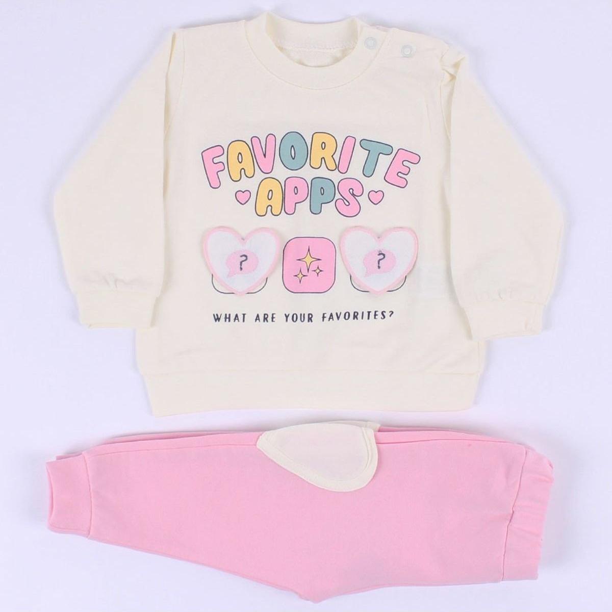 

Baby Girl Ecru Pink Favorite Written Set of 2
