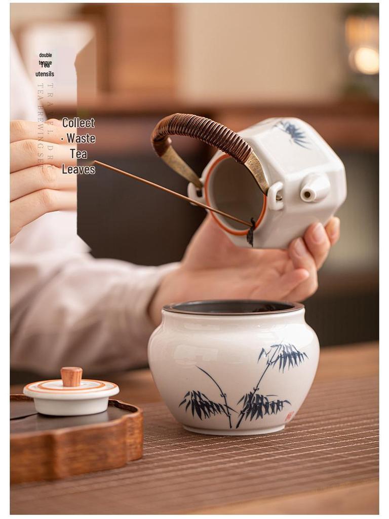 Hand-painted Ash Glaze Jianshui Ceramic Tea Wash Bowl (Kung Fu Tea Set)