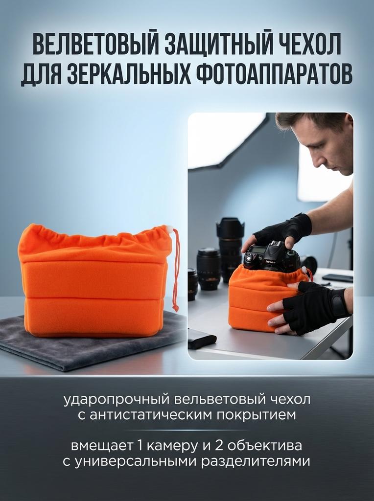 New Shockproof DSLR SLR Camera Bag Partition Padded Velvet Insert Protection Case