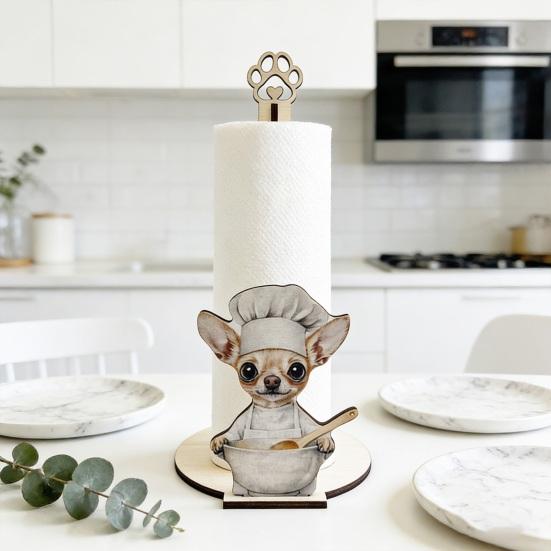 Yousheng Paper Towel Holder, Animal Shapes Paper Towel Dispenser with 2D Printing, Anti-Slip Base Universal Size Paper Towel Holder for Kitchen Paper