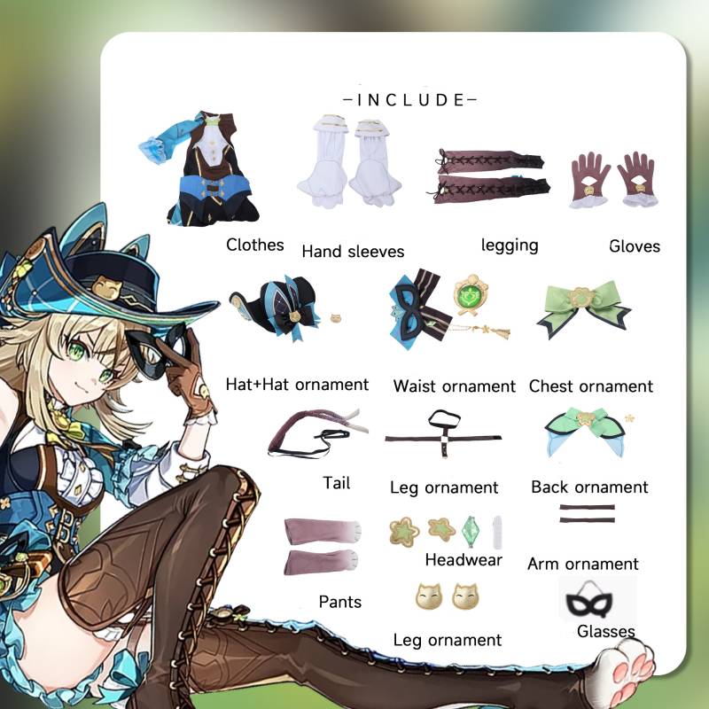 

Кирара Genshin Impact Косплей Набор Женский Мультяшный Хэллоуин Вечеринка Платье Подарки L