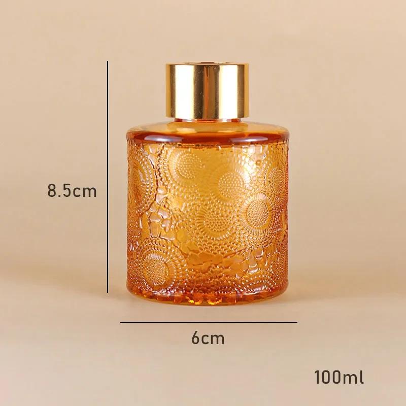 Sun Flower Relief Perfume Bottle Colorful Bathroom Modern Decor Glass Bottles Hotel Study Aromatherapy Dispenser Small Bottle