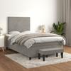 Vidaxl Letto Continentale Con Materasso, Grigio Chiaro, 120X200Cm, Velluto