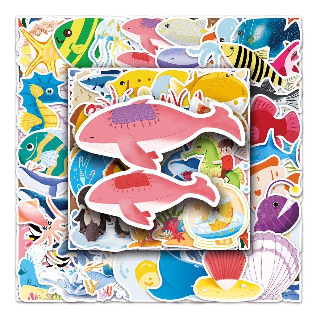 50 Photos of Marine Cute Bio Fashionable DIY Hand Account Suitcase Car Laptop Decoration Stickers