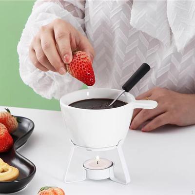 Seramik Fondü Seti Çikolata ve Peynir, Bardak, Mutfak Aksesuarları