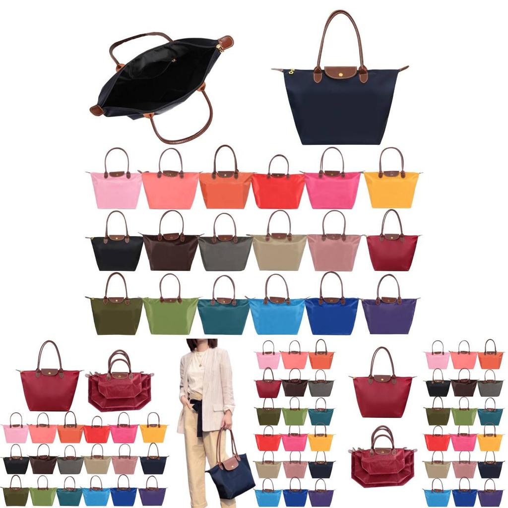 Faltbare Nylon-Einkaufstasche mit einer Schulter für Damen, wasserdicht und praktisch, Aufbewahrungstasche für Sport, Fitness, Einkaufen und Geschenke, Weinrot, Rot, Lila