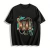 Western Style MAMA Print Retro Ethnic Casual Women's Top Pure Cotton T-shirt