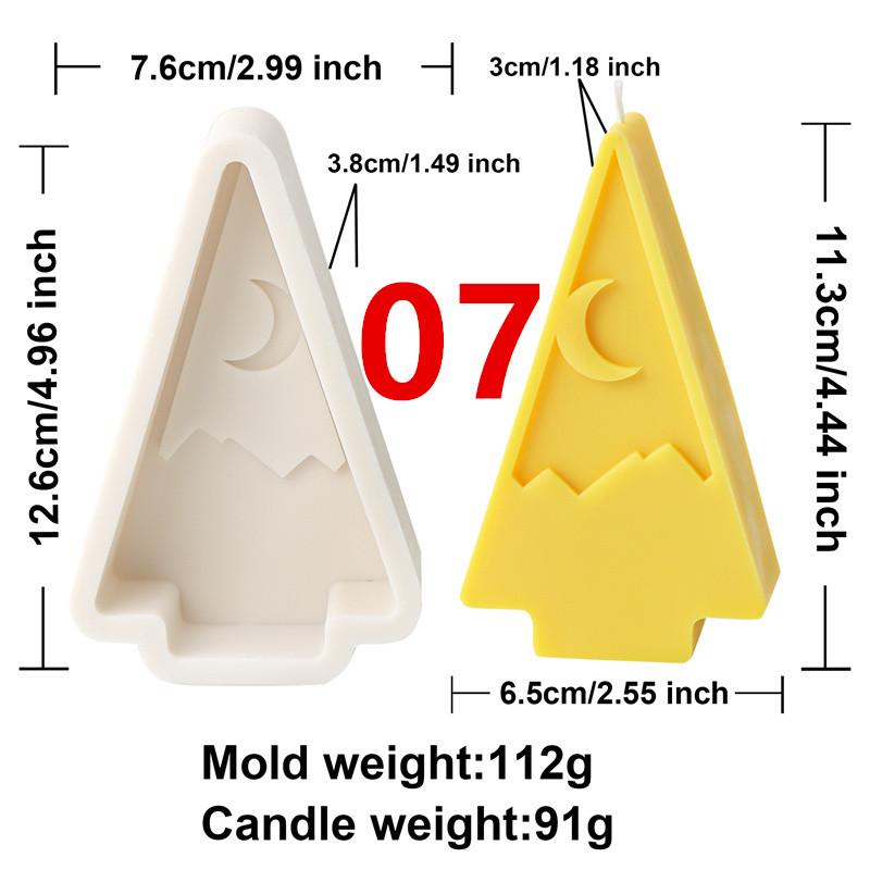 Minimalist Triangle Christmas Tree Silicone Candle Mold DIY Snowflake Elk Designs Soap Candles Gypsum Christmas Home Ornament