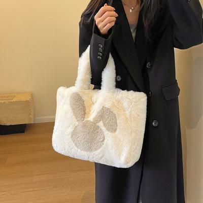 Neue Herbst- und Winter-Plüschtasche Tragetasche Schulter große Kapazität Pendler Mode Damen-Plüschtasche