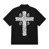 KAN6312 Kysb0205 Celtic Cross Short Sleeve Shirt Black