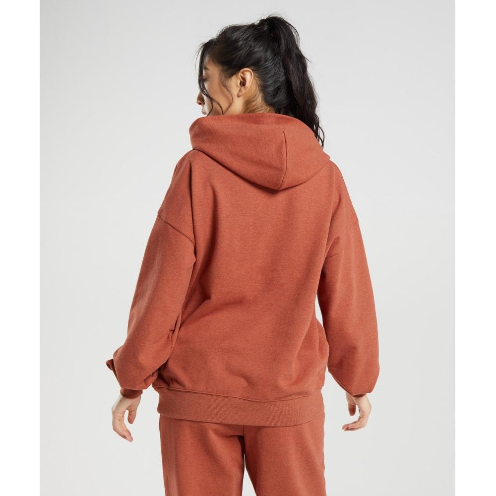 Gymshark Rest Day Sweats Hoodie Cinnamon Brown Marl B2a7p Nbjt