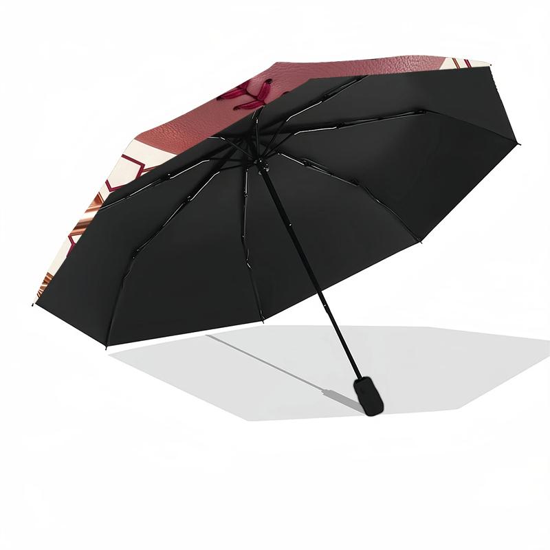 1pz Robusto Ombrello Automatico a 8 Stecche, Carino Ombrello Rosa Baseball Calcio, Stampato Digitalmente, Ombrello Pieghevole per Uso Esterno in Movimento