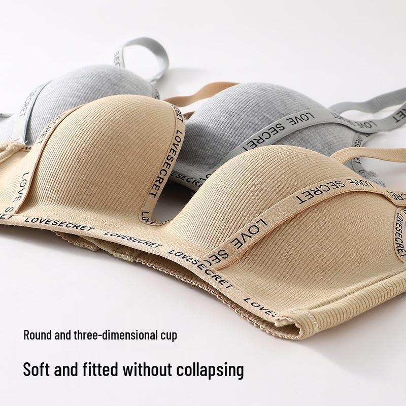 Seamless Adjustable Push-Up Bra with Anti-Sagging Support & Letter Straps for Small Busts