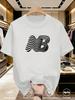 Unisexs Nb Letter Printed Casual Sports Tshirt Classic Crew Neck Comfortable Short Sleeve Tee Suitable For Spring Summer Autumn