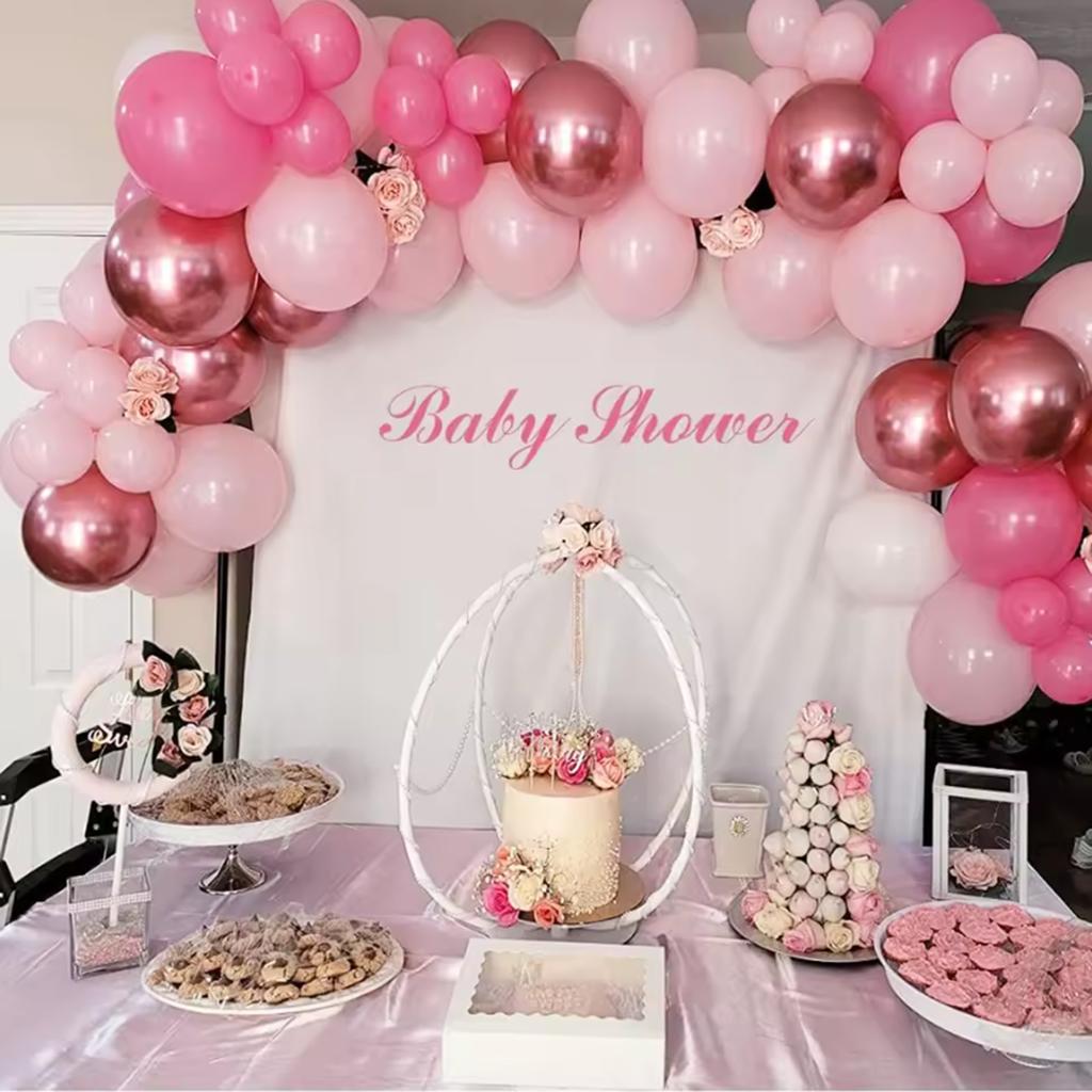 Set Palloncini Blu Bianco Blu Metallico Rosa Oro Rosa Palloncini con Coriandoli Festa di Compleanno Battesimo Decorazioni Matrimonio