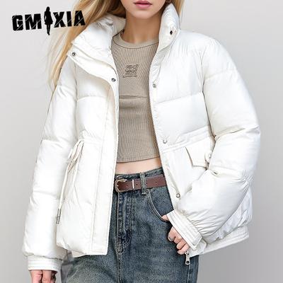 Women's Vintage Casual Solid Color Print Autumn Winter Long Sleeve Stand Up Jackets & Coats