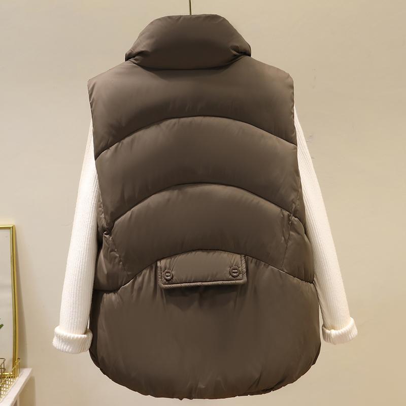 Módní dámská parka bez rukávů, zimní svrchní oblečení, elegantní tlustá teplá vesta, dámské krátké kabáty