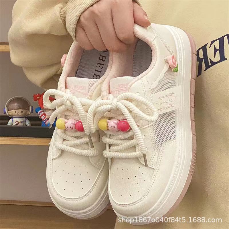 

Kulomie summer with skirt breathable sports little white shoes women s Korean version flat-soled thin casual women s shoes big head board shoes 40