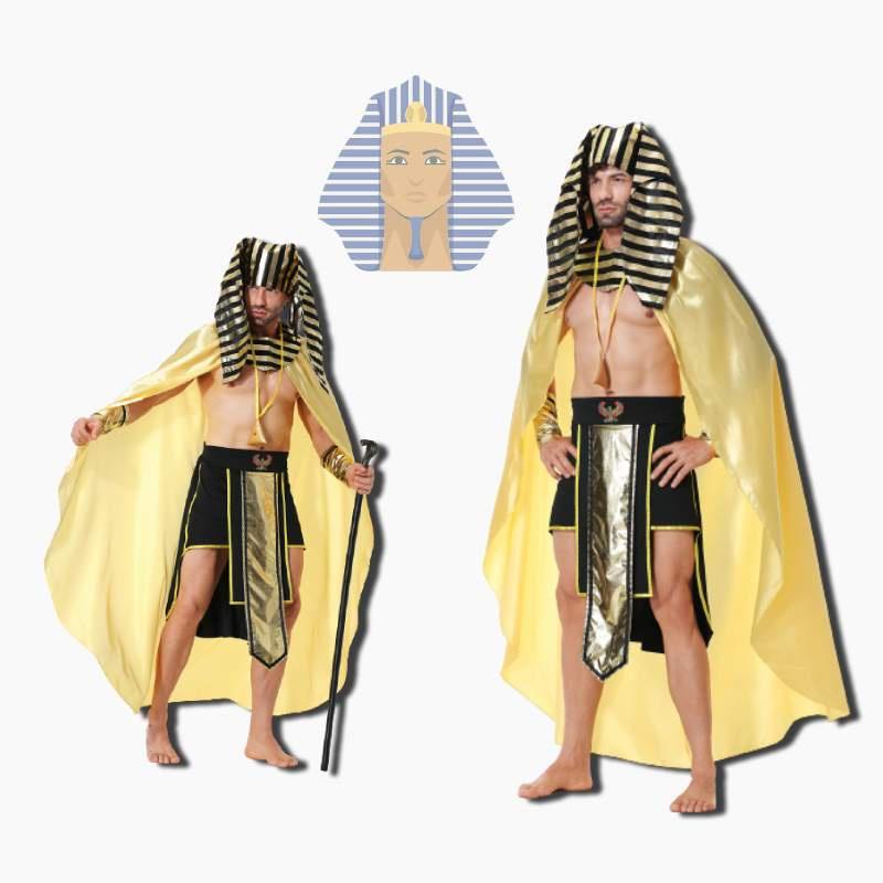 Egyptian Pharaoh Cos Costume For Adults Perfect For Halloween Party Polyester Fiber Material