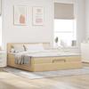 Maison Exclusive - Lit ottoman avec matelas et LED crème 180x200cm tissu
