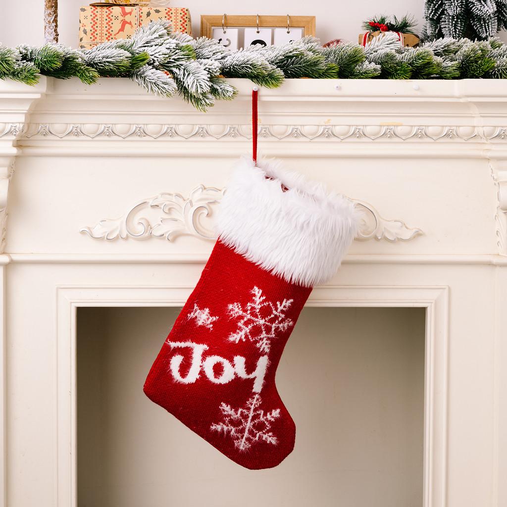 Quality Elegant High Christmas Stocking With Plush Fur Edge And Festive Letters