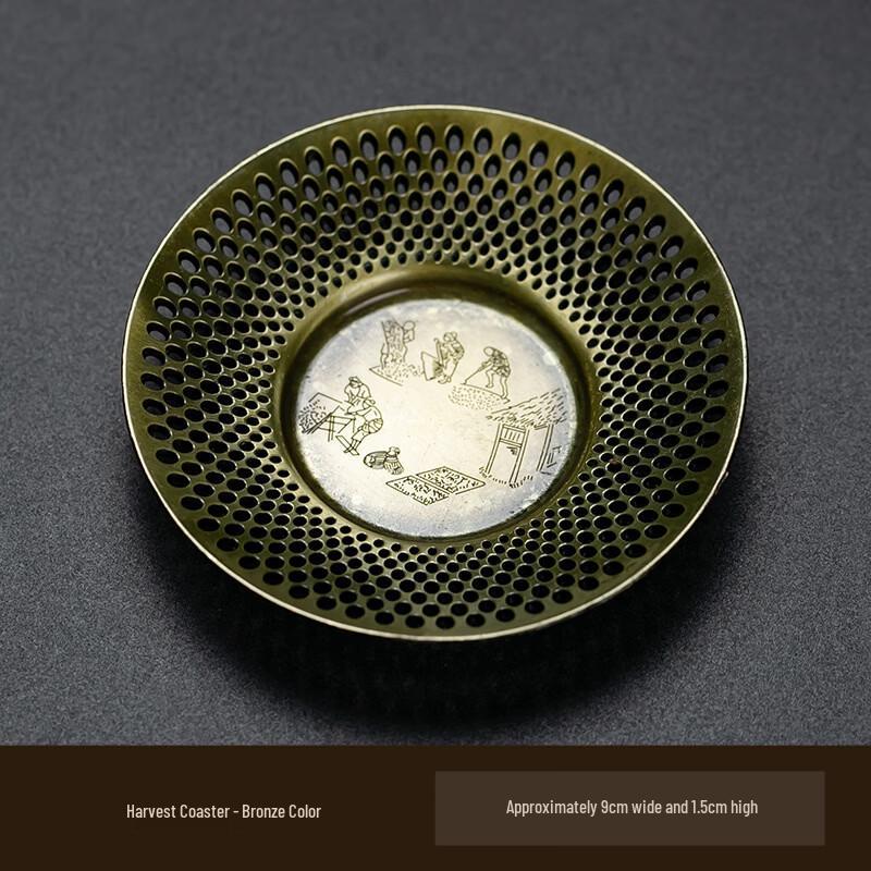 Chang Baosen Antique Bronze Alloy Tea Coaster Set