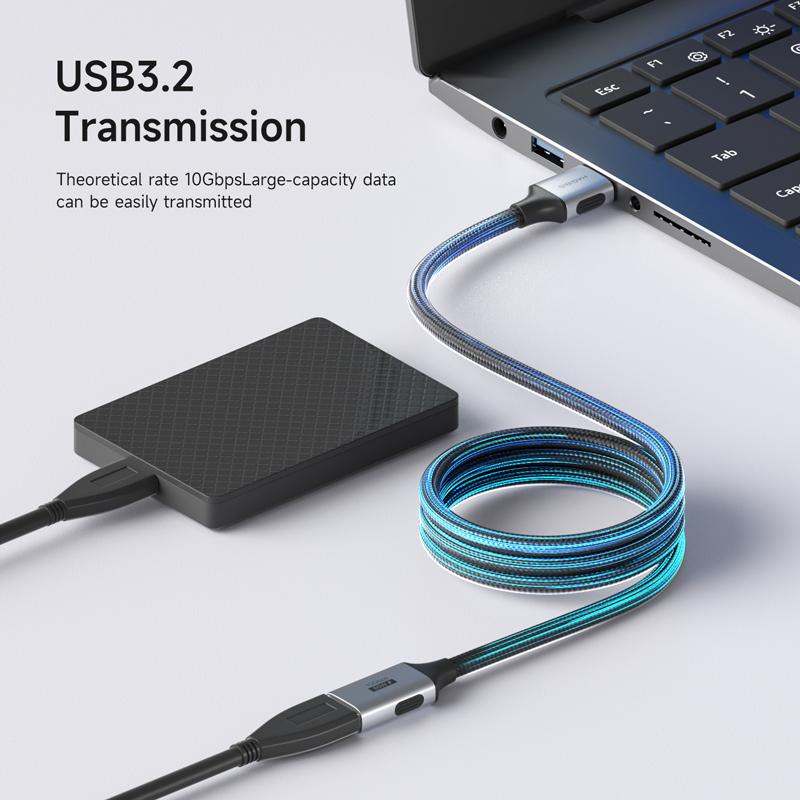 Hagibis USB 3.2 Extension Cable USB A Male to Female Braided Extender Cord Fast Data Transfer for Keyboard Mouse Printe SSD