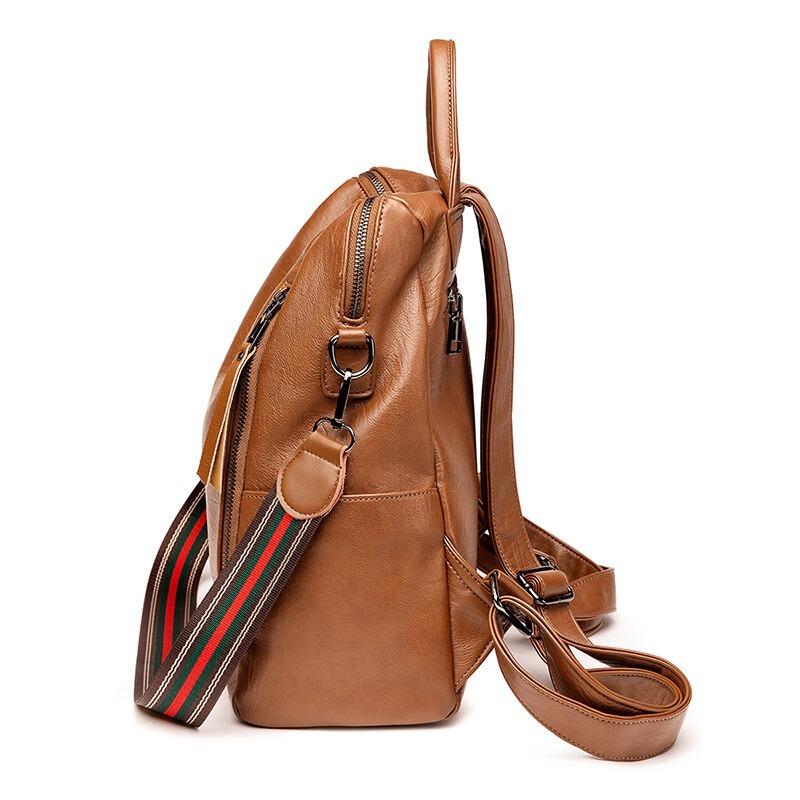 Light Luxury Brand Bags Women's Bags New Cowhide Backpack Women's Bags European and American Retro Large Capacity Outdoor Travel