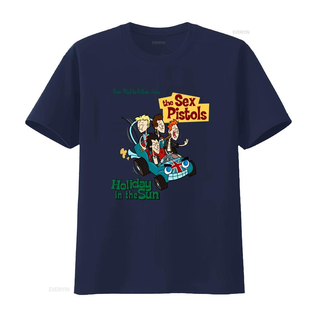 Sex Pistols Band T Shirt Holidays In The Sun Design for Rock Fans Vintage Washed Streetwear Casual Stylish