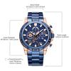 Megir Luxus Business Uhren für Herren Edelstahlarmband Quarz Casual Armbanduhr Wasserdicht Kalender Herren Chronograph 2108