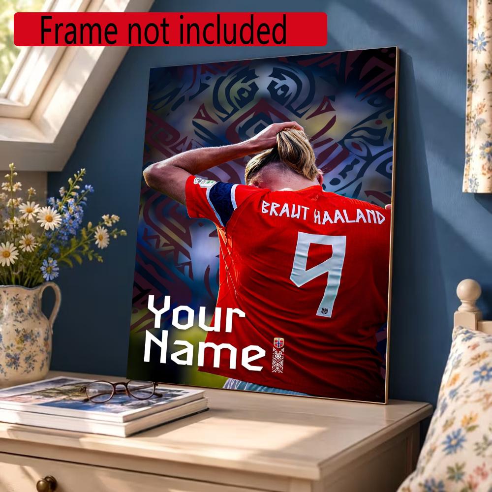 Haaland Personalized Name Round Diamond Painting Kit Diamond Embroidery Painting Rhinestones Mosaic Frameless Handwork Decoration Arts