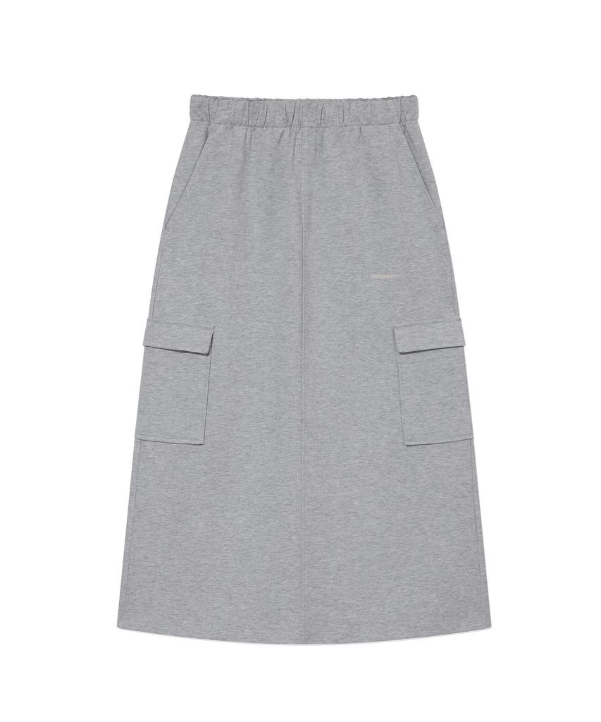 Covernat Woman Sweat Cargo Skirt Melange Gray