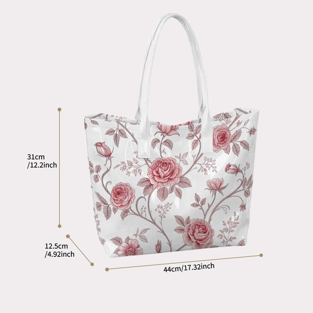 Elegant Rose Print Ladies Shoulder Bag Fashion Casual Daily Tote Bag