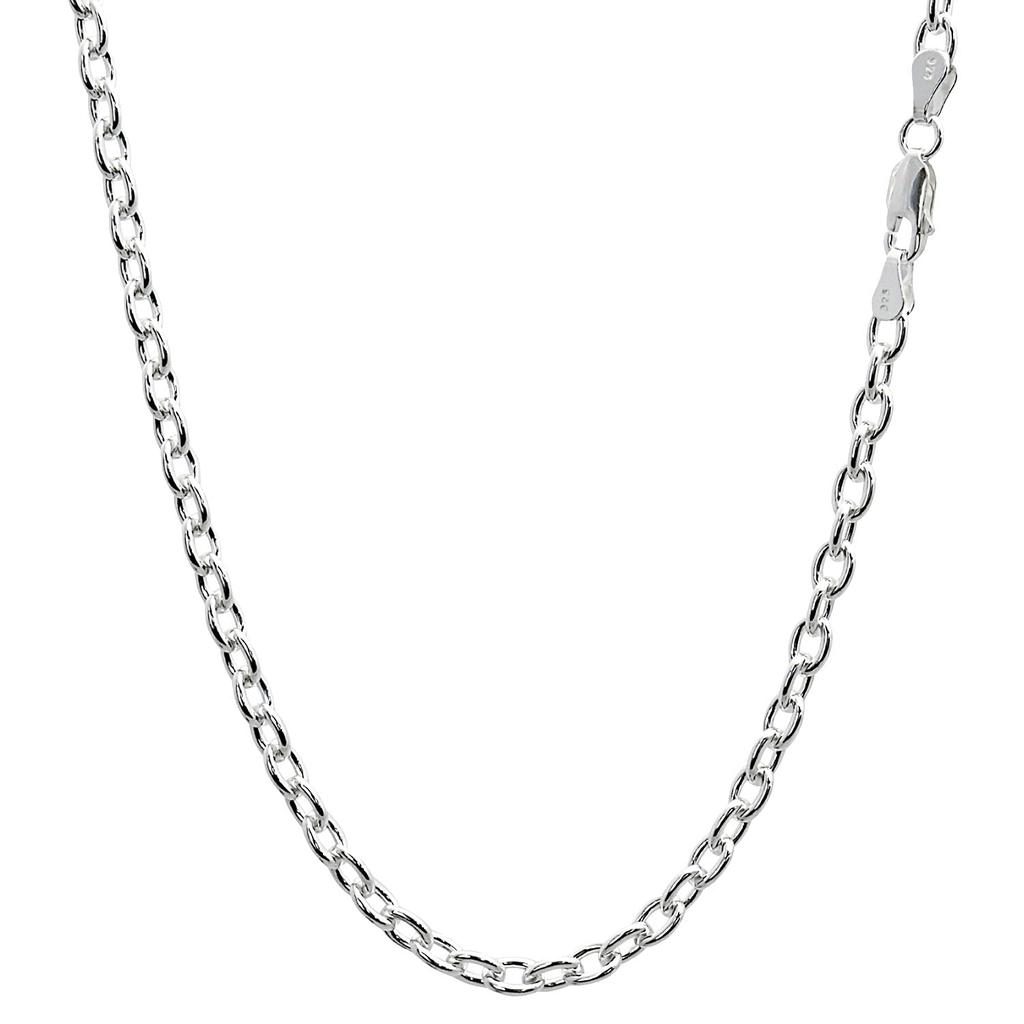 Sears Azuki Chain Silver 50cm Necklace, 925, 4.5mm Wide,