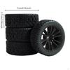 Maze Pattern Tire High Traction 1/10 Scale Rally Car Wheel Set Rubber Tires for Track
