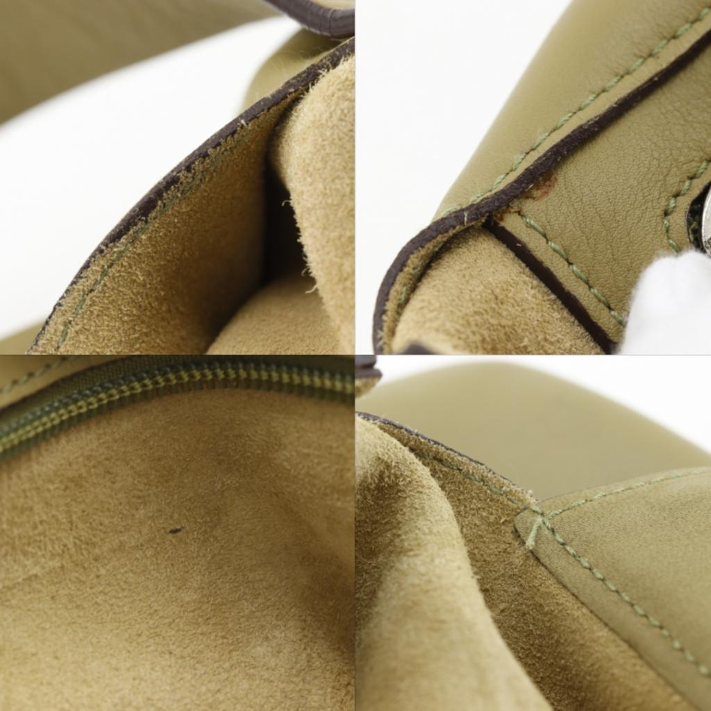 LOEWE anagram Shoulder Bag olive lambskin Women Used