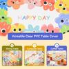 Kids' Table Protector Cover 47x24 Inch-Cute Cartoon Printed Waterproof  Oil-Proof PVC Pad Desk Protector Mat