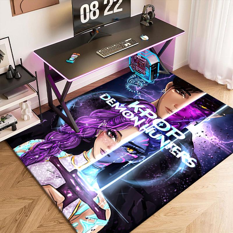1pc K-Pop themed poster Carpet Rug for Living Room Bedroom Home Sofa Decoration,Kids play Non-slip Floor Mat