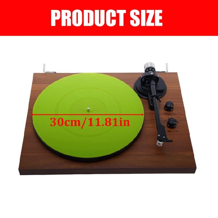 Silicone Slipmat Pad 12 In for Record Player Use with Center Hole Round Profile and Home Record Care Support Daily