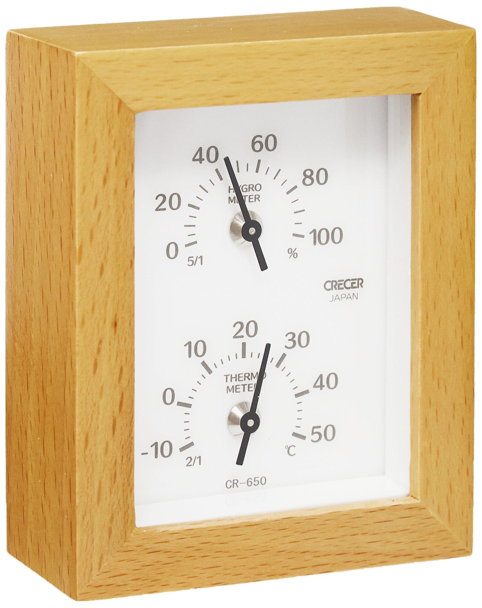 Crescel Natural Wood Analog Thermometer/Hygrometer CR-650W коричневый
