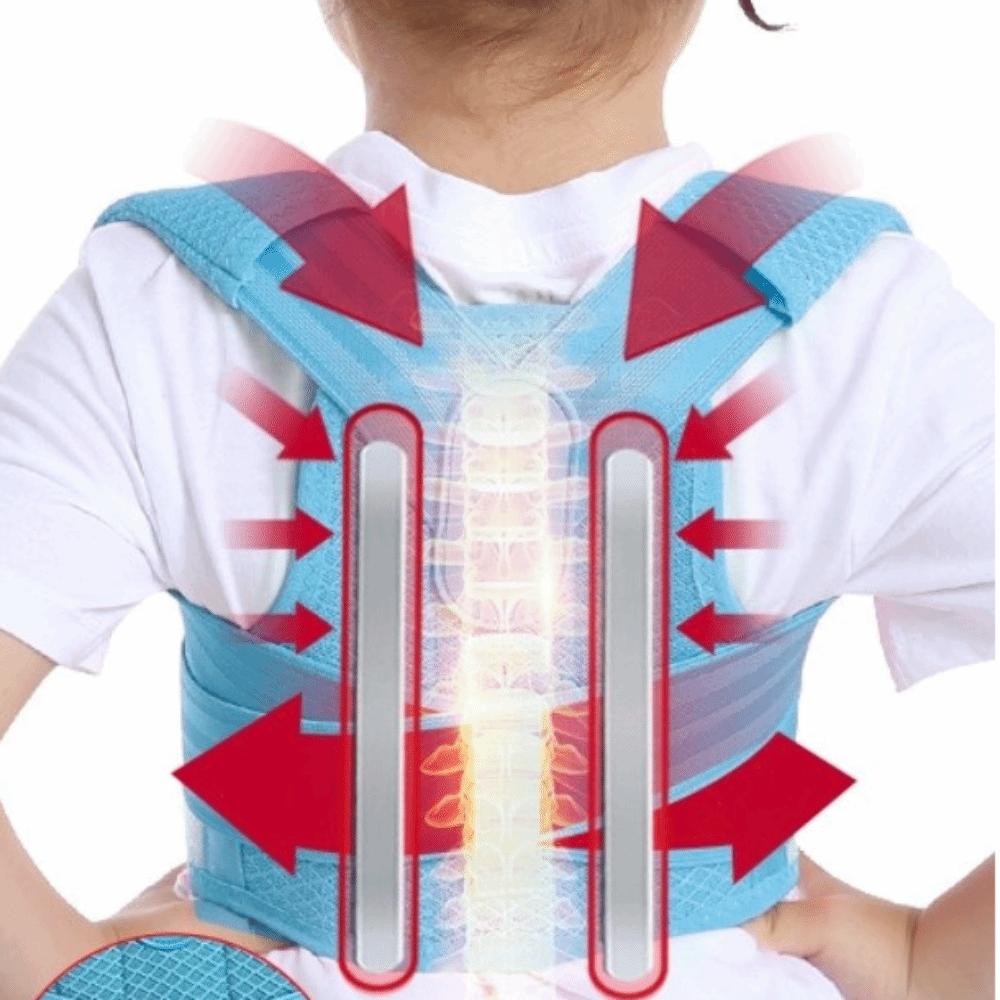 

Полиэстеровый корректор осанки, регулируемый бандаж для спины, корректор осанки, бандаж для верхней части спины, для дома M синий