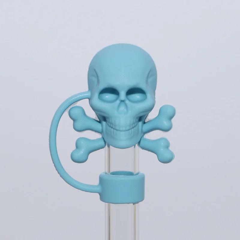 

1pc/8pcs Straw Cover Cap For Stanley 30oz 40oz Tumbler Cup 10mm Dust-Proof Straw Topper Thermal With Handle For Halloween синий