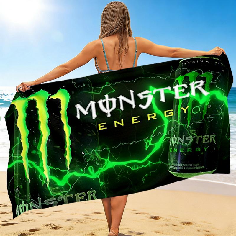 1Pc Monster Energy Logo Beach Towel Quick Dry Multiuse For Beach Pool Gym Yoga Home Travel Christmas Halloween Xmas Gift Q150