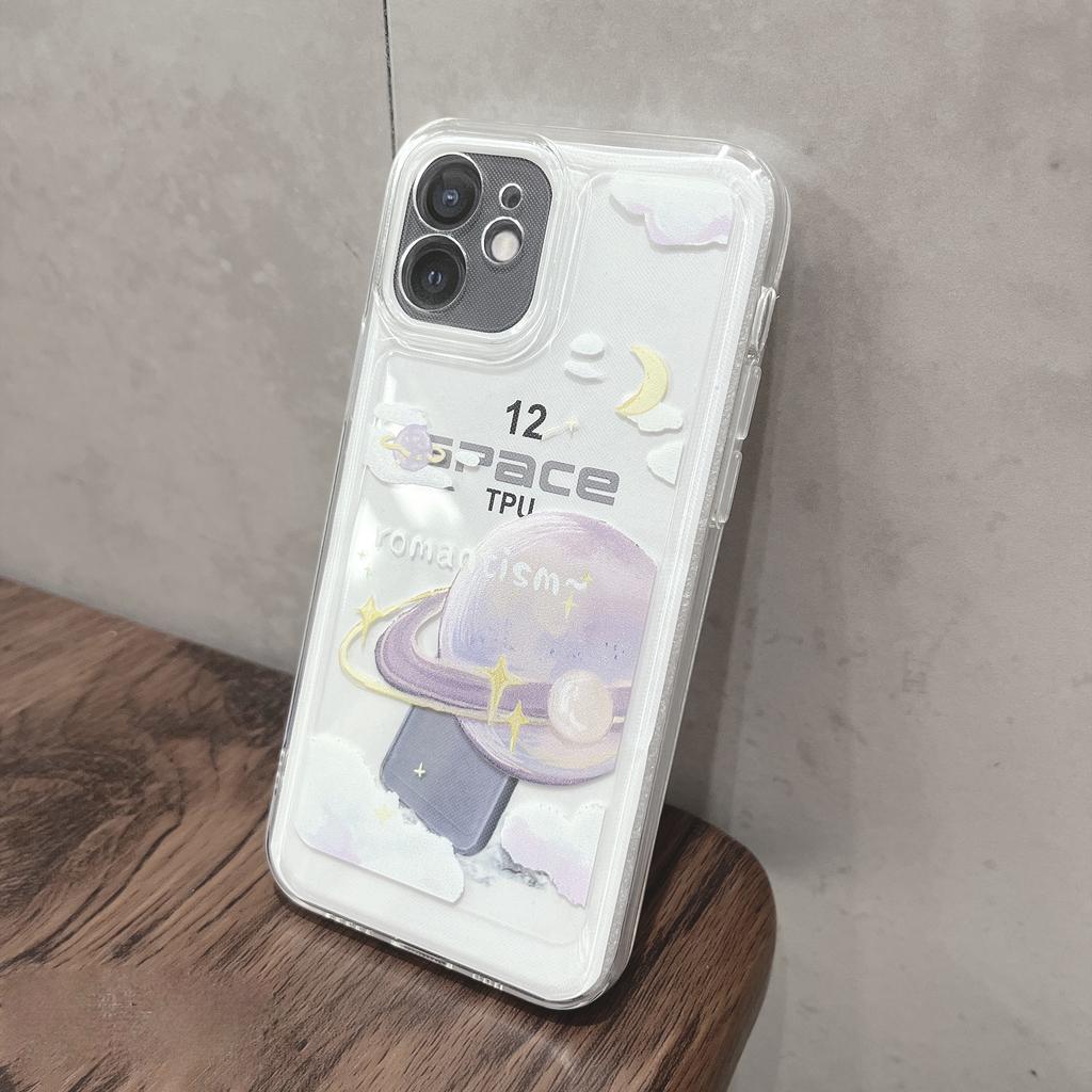 Colored Planet Mobile Case Applicable To Apple 16promax Painted Space Shell IPhone 14/15 Protective Case 13