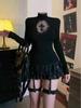Spicy Gothic Cross Cutout High Neck Transparent Women's Streetwear Top