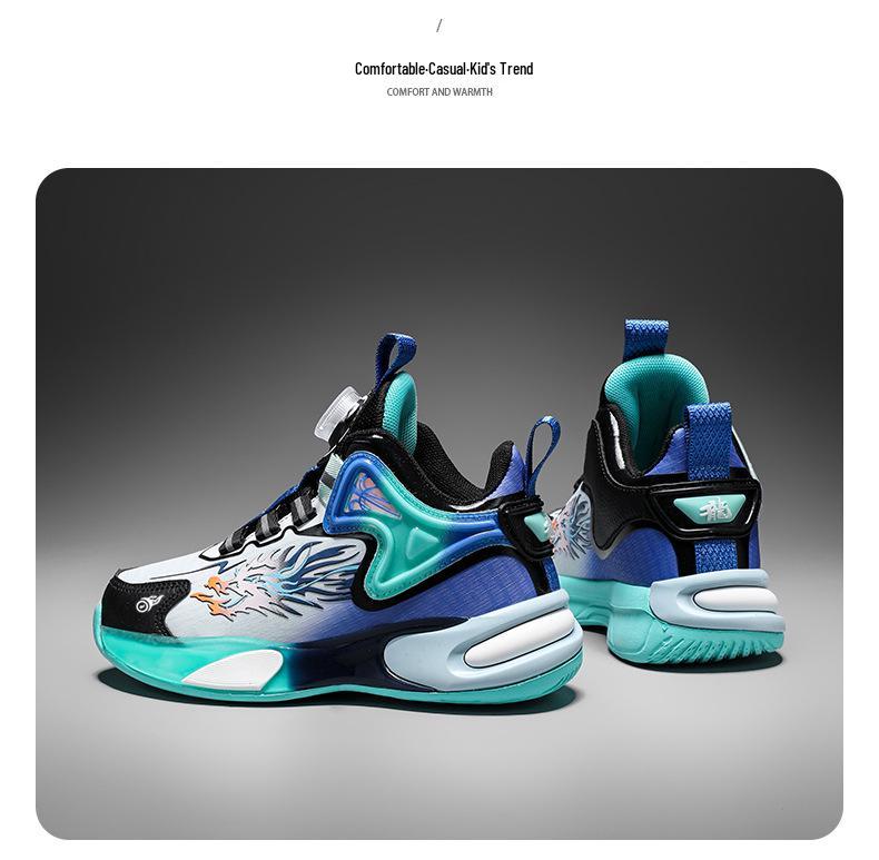 Limited Edition Year of the Snake Boys' Basketball Shoes - New Spring Non-Slip Soft-Soled Sports Shoes for Medium & Large Children.