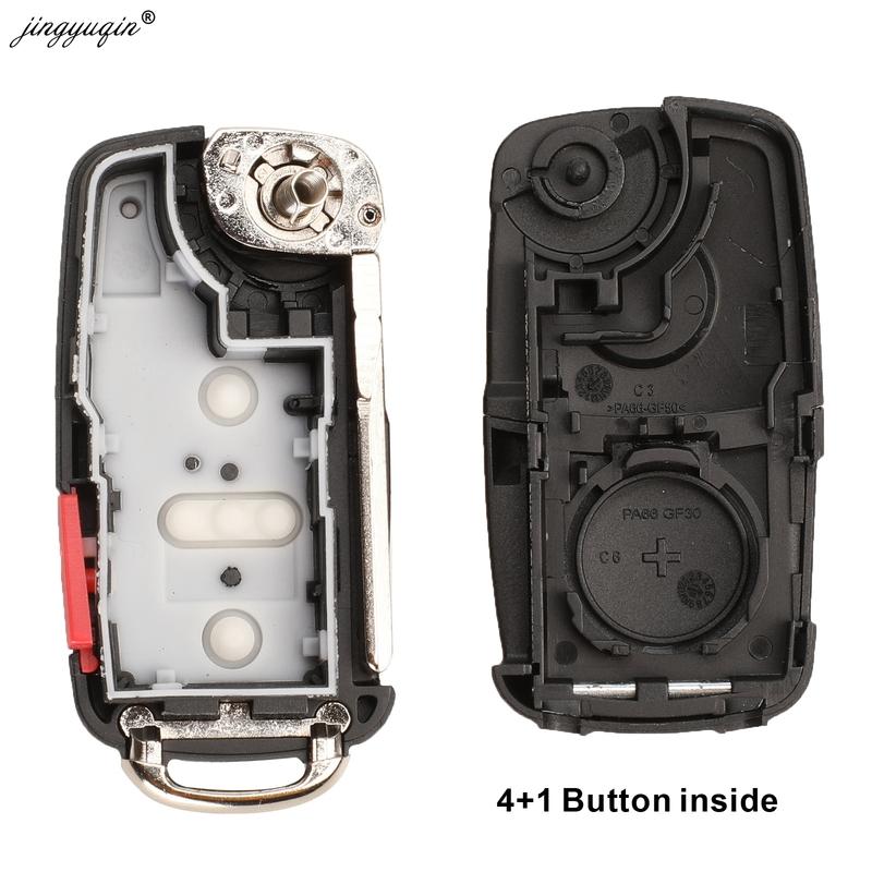 jingyuqin 10pcs 2/3/4/5 Button Folding Remote Key Shell for VW Tiguan Golf Sagitar Polo MK6 Touareg SEAT Flip Case Fob