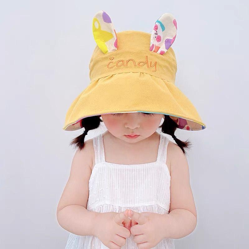 

Cute Wide Brim Double-Sided Kids Sun Hat - Unisex for Babies and Children 49-58 cm