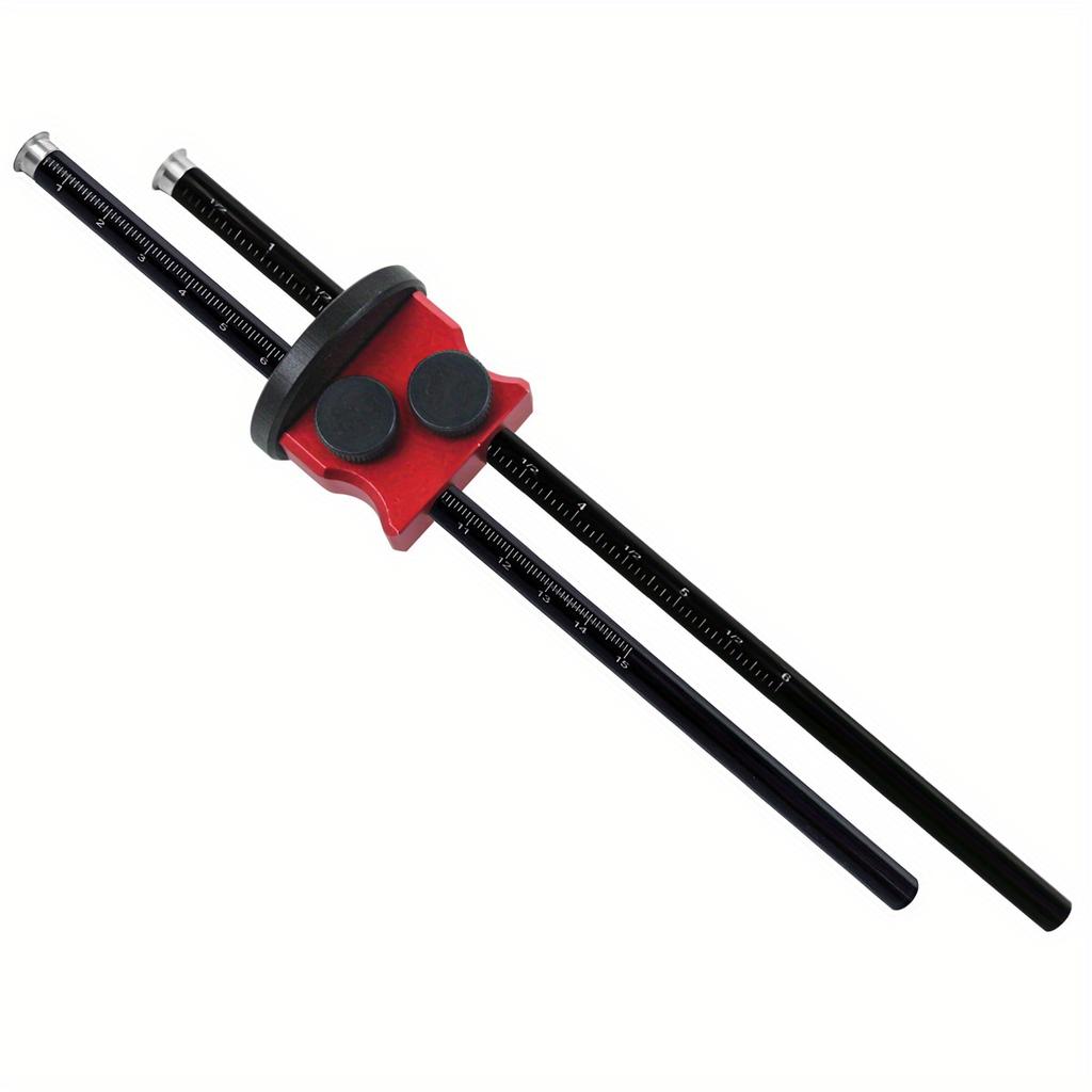 Double Head Wheel Marking Gauge - Aluminum Parallel Line Drawing Tool with Graduated Inch & MM Scale for Woodworking