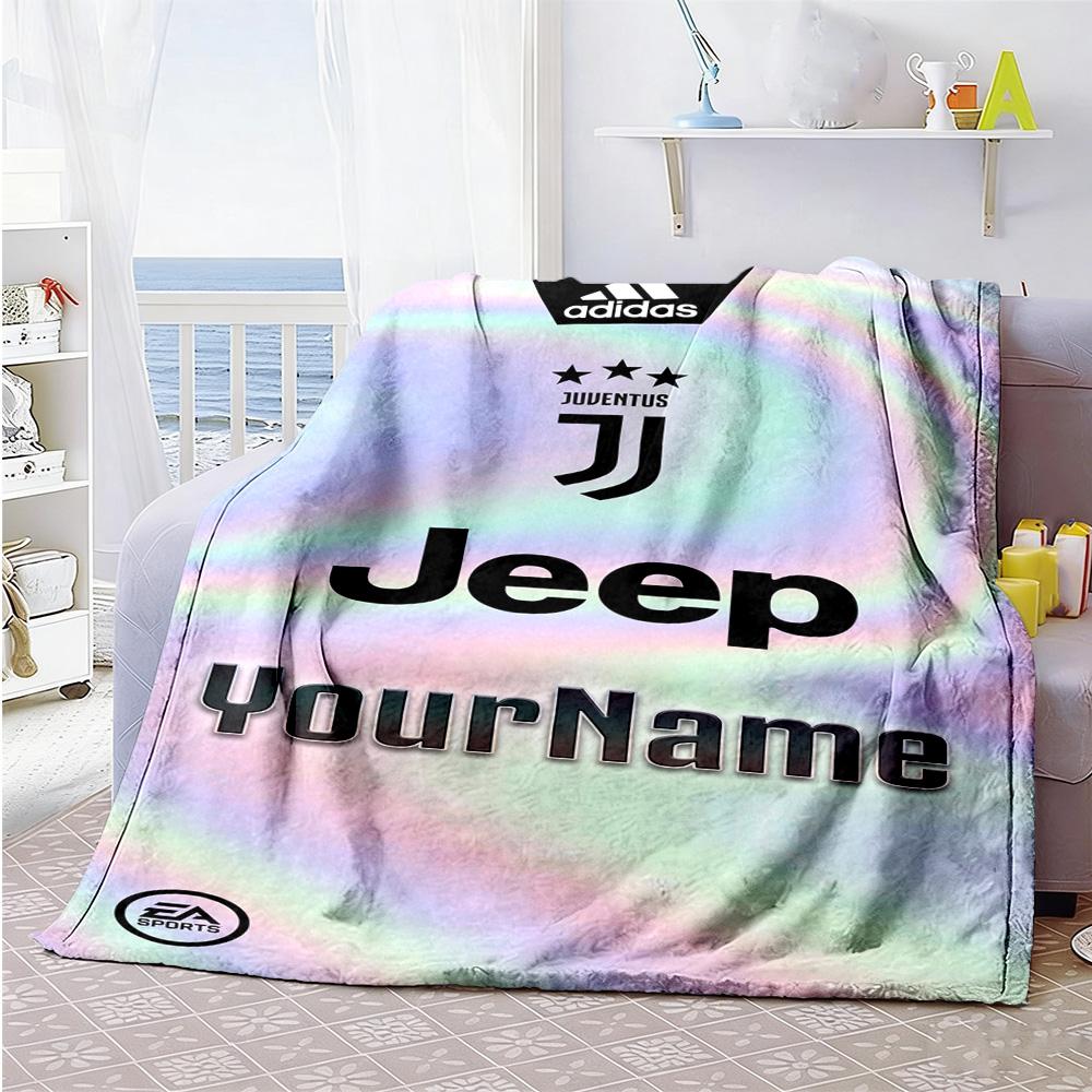 Juventus Personalized Name Blanket Throw Customizable Blanket Durable Comfort for Home Decor Office Couch Livingroom Four Seasons Universal